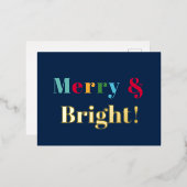 明るいメリークリエイティブブカスタムルーデザインフォイル 箔シーズンポストカード (正面/裏面)