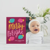 明るいメリークリスマカラフルスライト写真 シーズンカード (スタンド正面)