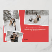 明るいメリークリスマスのエレガント写真 箔シーズンカード (裏面)