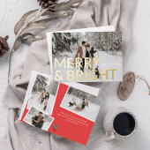 明るいメリークリスマスのエレガント写真 箔シーズンカード