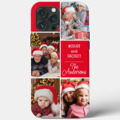 明るいメリークリスマスのカスタム写真コラージュ Case-Mate iPhoneケース (裏面)