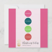 明るいメリークリスマスのカラーパレット 招待状 (正面)