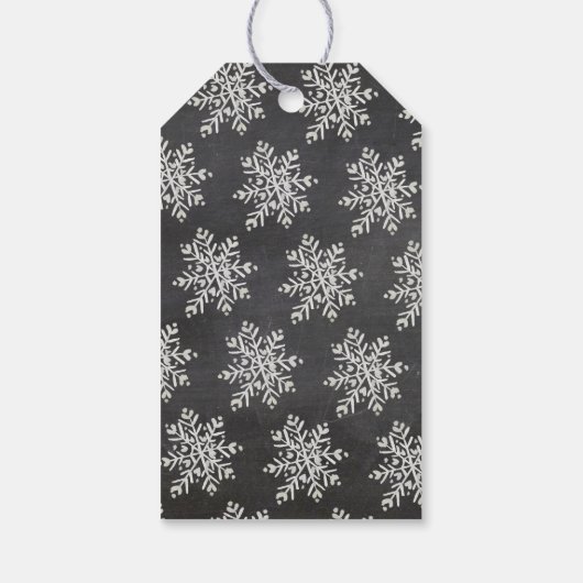 明るいメリークリスマスのスノーフレーク・チョークボード ギフトタグ (裏面)