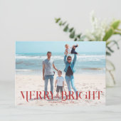 明るいメリークリスマスのミニマル写真カード シーズンカード (スタンド正面)