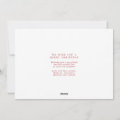 明るいメリークリスマスのミニマル写真カード シーズンカード (裏面)