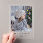 明るいメリークリスマスの休日の写真 アクリル招待状 (インサイチュ (ポータブル))