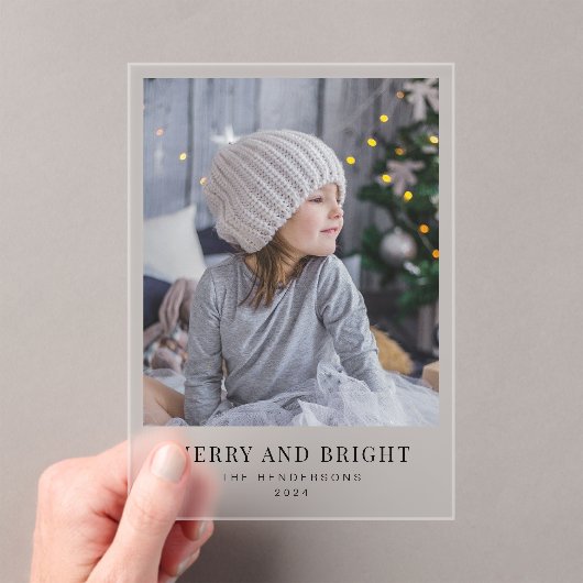 明るいメリークリスマスの休日の写真 アクリル招待状 (インサイチュ (ポータブル))