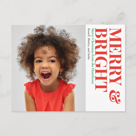 明るいメリークリスマスの休日の写真 シーズンポストカード (正面)