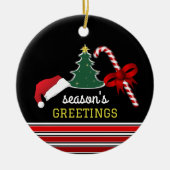 明るいメリークリスマスの写真 セラミックオーナメント (正面)