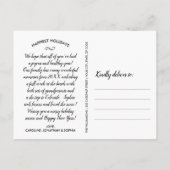 明るいメリークリスマスの手書家族の写真 ポストカード (裏面)