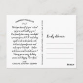 明るいメリークリスマスの手書家族の写真 ポストカード (裏面)