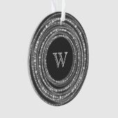 明るいメリークリスマスの輝きモノグラム写真 オーナメント (正面)