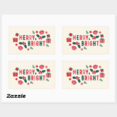 明るいメリークリスマスの長方形のシール 長方形シール (シート)