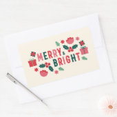 明るいメリークリスマスの長方形のシール 長方形シール (封筒)