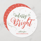 明るいメリークリスマスの非フォトホリデーカード シーズンカード (正面/裏面)