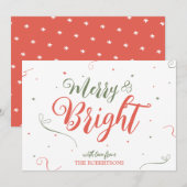 明るいメリークリスマスの非フォトホリデーカード シーズンカード (正面/裏面)