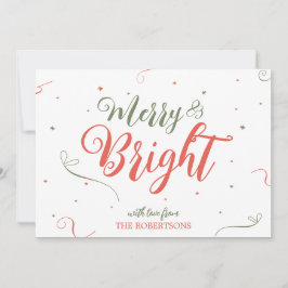 明るいメリークリスマスの非フォトホリデーカード シーズンカード