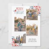 明るいメリークリスマスの4枚の写真コラージュのカード 招待状 (正面)