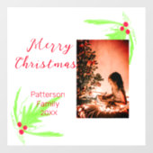 明るいメリークリスマスは家族の名前を歓迎の喜びを追加 ウィンドウサイン (シート)