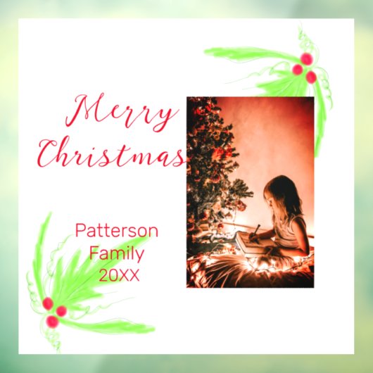 明るいメリークリスマスは家族の名前を歓迎の喜びを追加 ウィンドウサイン (シート3)