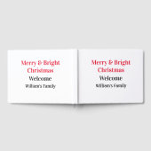 明るいメリークリスマスは家族の名前を歓迎の喜びを追加 ゲストブック (全面)