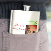 明るいメリークリスマスは家族の名前を歓迎の喜びを追加 フラスク (インサイチュ)