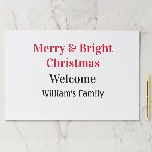 明るいメリークリスマスは家族の名前を歓迎の喜びを追加 ペーパーパッド (インサイチュ)