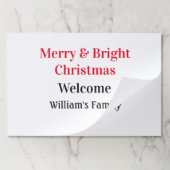 明るいメリークリスマスは家族の名前を歓迎の喜びを追加 ペーパーパッド (折り畳み)