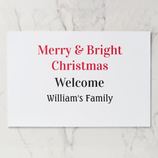 明るいメリークリスマスは家族の名前を歓迎の喜びを追加 ペーパーパッド (正面)