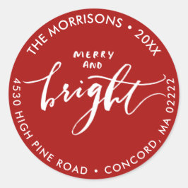 明るいメリークリスマスアドレス封筒用シール ラウンドシール