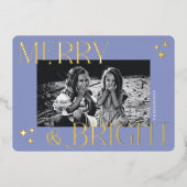 明るいメリークリスマスエレガントの写真 箔シーズンカード (正面)