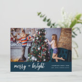 明るいメリークリスマスエレガントの子供の写真 シーズンカード (スタンド正面)