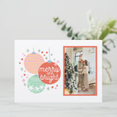 明るいメリークリスマスオーナメントのフォトカード シーズンカード (スタンド正面)