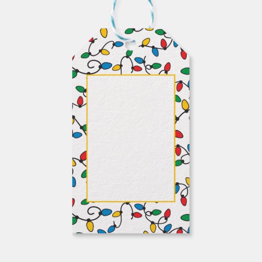 明るいメリークリスマスカラフルの弦灯が ギフトタグ (裏面)