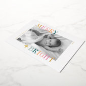 明るいメリークリスマスカラフル写真 箔シーズンカード (回転した状態)