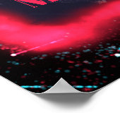 明るいメリークリスマスグリッターの赤いフォトフレーム ポスター (角)