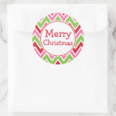 明るいメリークリスマスステッカー ラウンドシール (バッグ)