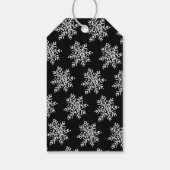 明るいメリークリスマススノーフレークカスタムブラック ギフトタグ (裏面)