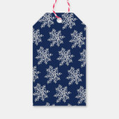 明るいメリークリスマススノーフレークカスタムブルー ギフトタグ (裏面)