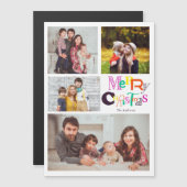 明るいメリークリスマスタイポグラフィ4フォトコラージュ (正面/裏面)