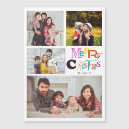 明るいメリークリスマスタイポグラフィ4フォトコラージュ
