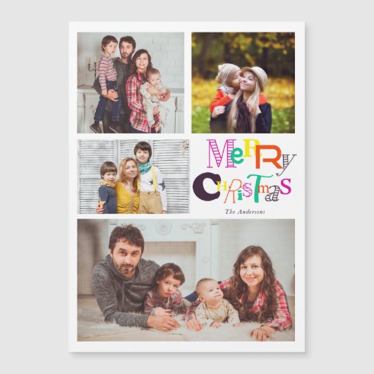 明るいメリークリスマスタイポグラフィ4フォトコラージュ (正面)