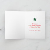 明るいメリークリスマスツリーの金ゴールド星文字 シーズンカード (内部)