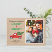 明るいメリークリスマストラックのクラフト写真 シーズンカード (スタンド正面)