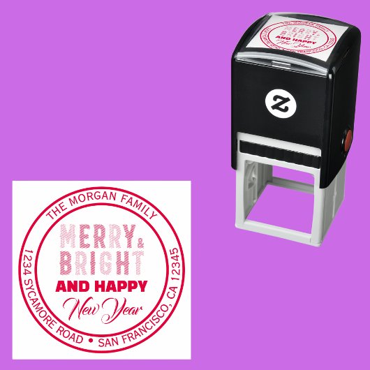 明るいメリークリスマスパーティー差出人住所 セルフインキングスタンプ