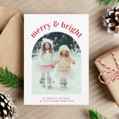 明るいメリークリスマスファミリーアーチ写真 シーズンカード