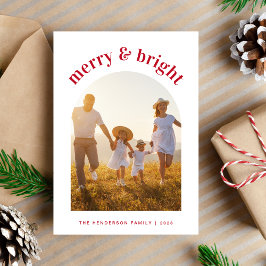 明るいメリークリスマスファミリーアーチ写真 シーズンカード