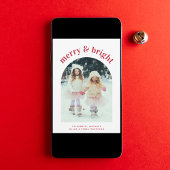 明るいメリークリスマスファミリーアーチ写真 シーズンカード