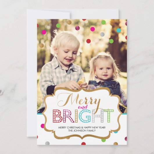 明るいメリークリスマスフォトカード シーズンカード (正面)
