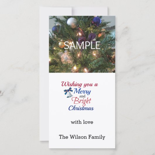 明るいメリークリスマスフォトカード シーズンカード (正面)